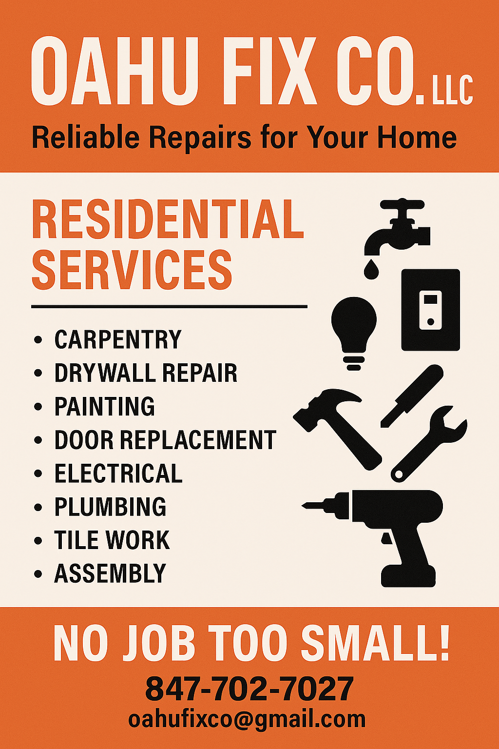 Oahu Fix Co. services flyer